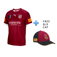 Queensland Maroons 2021 Home Jersey (Mens + Kids Sizes) + FREE CAP