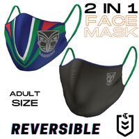 New Zealand Warriors NRL Reversible Face Masks (Adult size)