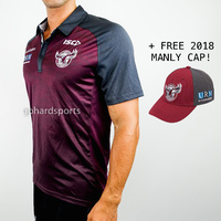 Manly Sea Eagles 2019 NRL ISC Men's Performance Polo (S - 3XL) + FREE CAP