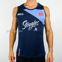 Sydney Roosters 2018 NRL Navy/Sea Blue/Red Adult Training Singlet (Sizes S-5XL)