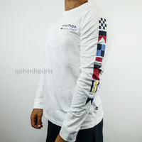 Nautica Sailing 83 Flag Long-Sleeve Tee in White (Sizes XS - 2XL Available)